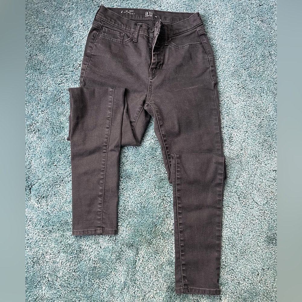 ana High Rise Skinny Black Jeans